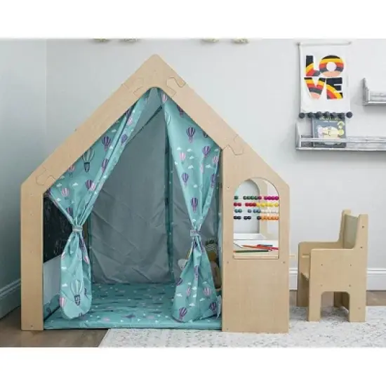 Avenlur Flair - Wooden 5 In 1 Indoor Playhouse Play Tent with Desk Table image {9}