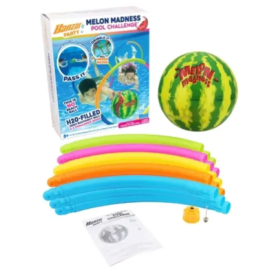 Banzai Battle Bop Combo Pack w/ Inflatable Gloves & Body Bumpers, 2 Pairs & Melon Madness Pool Challenge Underwater Water-Filled Ball w/ Target Hoop image {4}