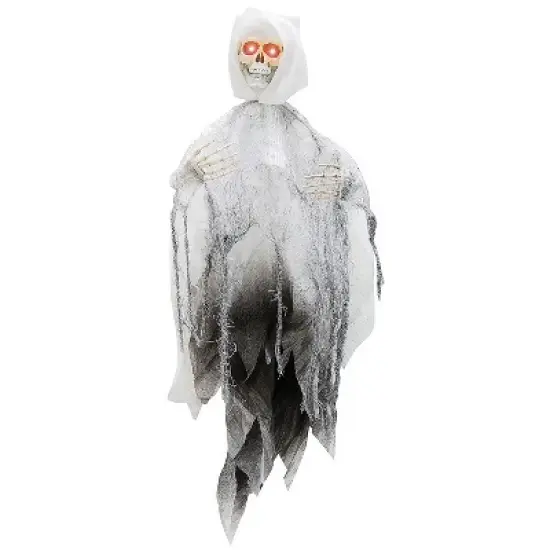 Sunstar Animated Light-Up Reaper Hanging Halloween Decoration - 3 ft - Gray image {1}