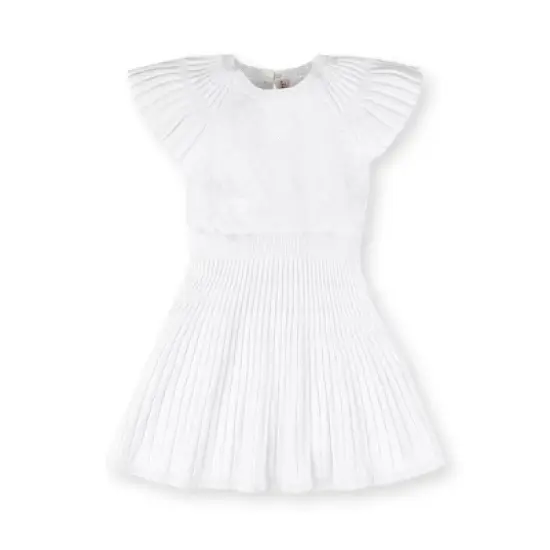 Hope & Henry Girls' Organic Cotton Short Flutter Sleeve Sweater Dress, Infant image {7}