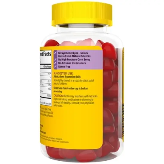 Nature Made Hair, Skin & Nails 2500 mcg Gummies - Mixed Berry - 90ct image {9}