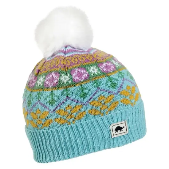 Turtle Fur Girls' Snow Queen Faux Fur Pom Beanie image {1}