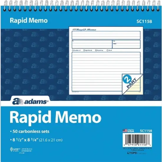 Adams Spiral Memo Books 8-1/2x7-1/4 SC1158 image {3}