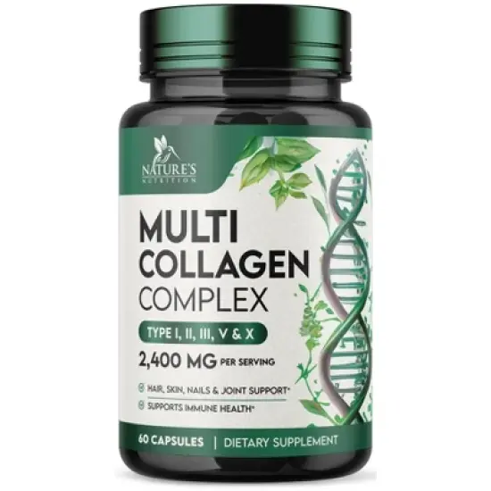 Collagen Peptides for Women & Men Hydrolyzed Supplement Hair Skin Nails Support - 60 Capsules;120 Capsules image {10}