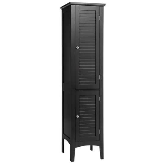 Costway Freestanding Bathroom Storage Cabinet Linen Tower Kitchen Living Room Grey\Black\Brown\White image {10}