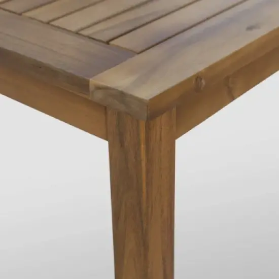 Peyton 2pc Acacia Wood Loveseat and Coffee Table Set - Teak/Beige - Christopher Knight Home image {2}