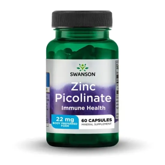Swanson Zinc Picolinate Mineral Supplement, Helps Support Immune, Prostate & Vision Health, 22 mg (60 Capsules) image {6}