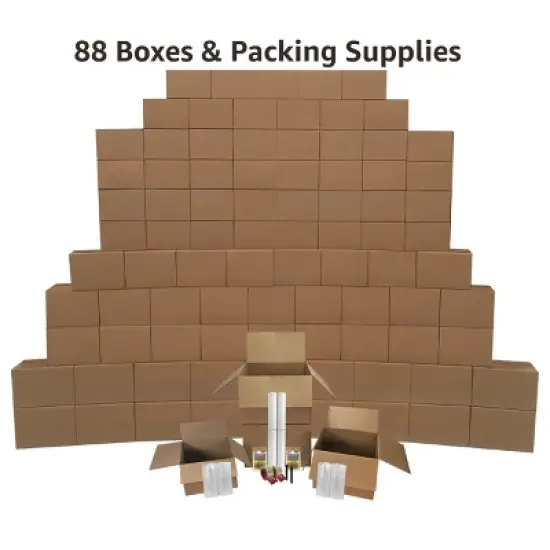 UBMOVE 8 Room Kit 88 Bigger Smart Moving Boxes, Packing Tape, Bubble Roll, and More image {2}