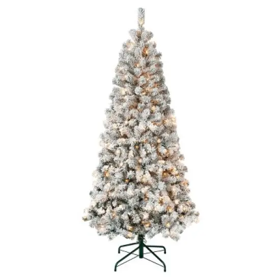 National Tree Company First Traditions Pre-Lit Flocked Acacia Artificial Christmas Tree Clear Lights image {3}