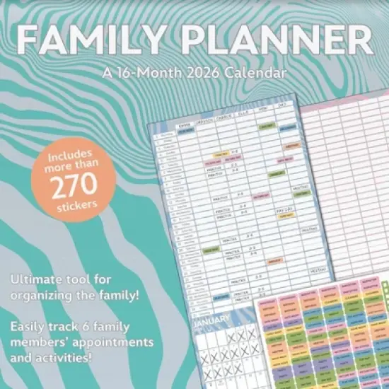 Trends International 2026 Family Planner Sticker 12"x12" Wall Calendar image {8}