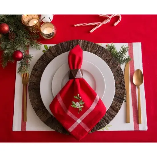 DII Christmas Printed Placemat Set 6 Piece, Christmas Greenery, 13x19" image {3}