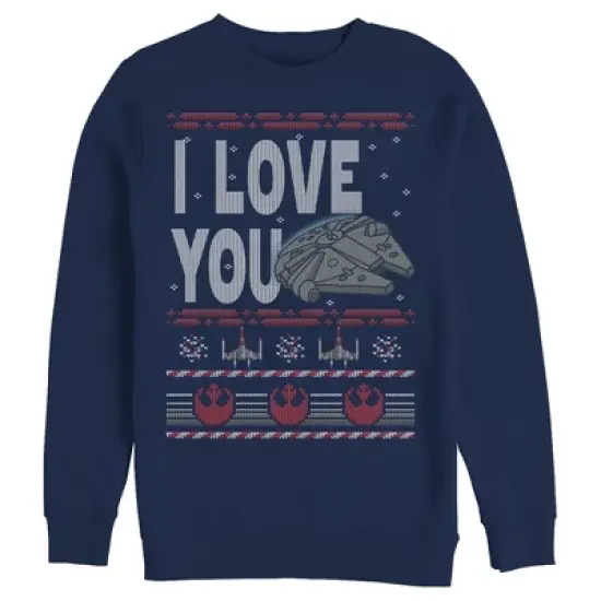 Men's Star Wars Christmas I Love You Quote Sweatshirt image {3}
