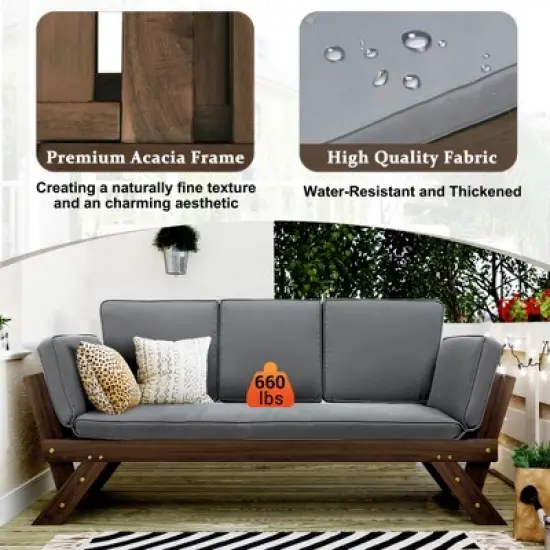 XINGHANZHENXUAN White 3-Piece Patio Sofa Set, Modular Outdoor Sectional for Small Spaces & Balconies image {6}