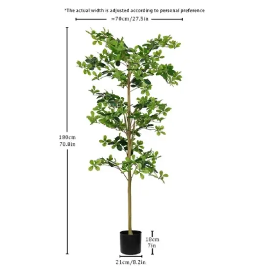 NAYSAYE Planter Black Olive Tree Artificial Faux Plant for Indoor Outdoor Garden Decor, Green, 27.5"*27.5"*70.8" image {2}