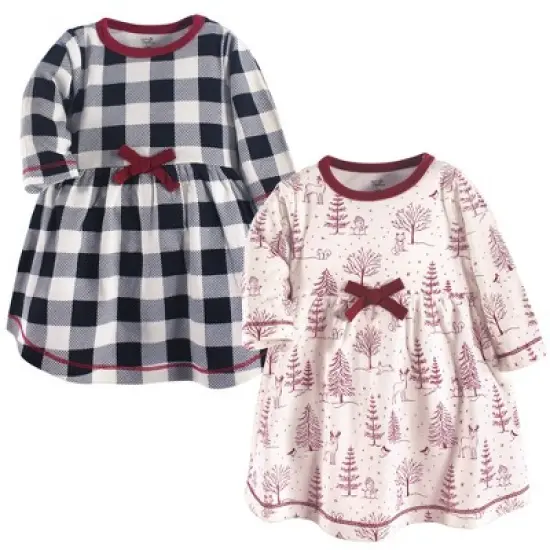Touched by Nature Big Girls and Youth Organic Cotton Long-Sleeve Dresses 2pk, Winter Woodland image {2}