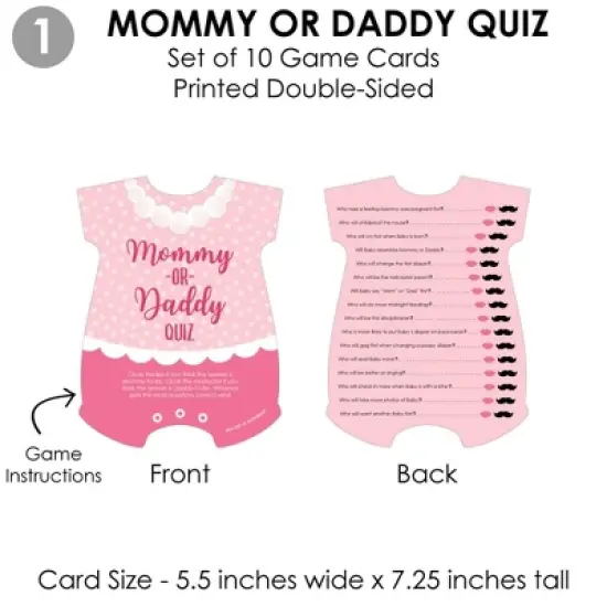 Big Dot of Happiness Baby Girl - 4 Pink Baby Shower Games - 10 Cards Each - Gamerific Bundle image {3}
