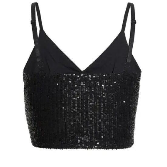 QUIZ Women's Sequin Crop Top image {3}