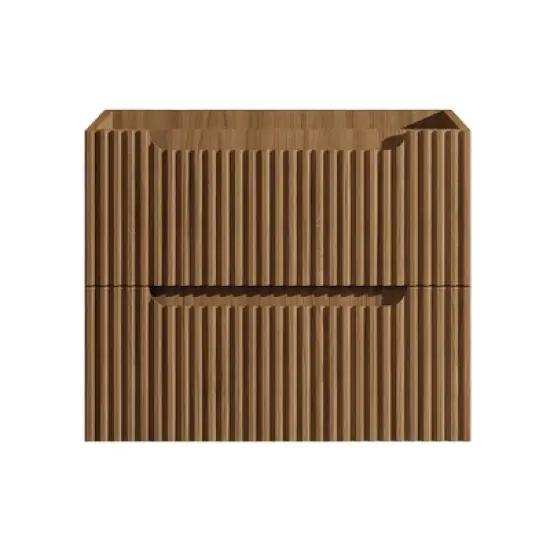 Wooakway 24" Walnut Floating Wall Mounted Bathroom Vanity Cabinet image {3}