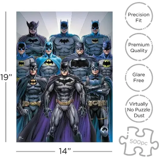 Aquarius Puzzles DC Comics Batman Batsuits 500 Piece Jigsaw Puzzle image {1}