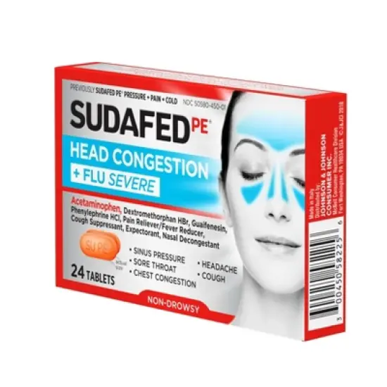 Sudafed PE Head Congestion + Flu Severe Tablets - 24ct image {4}