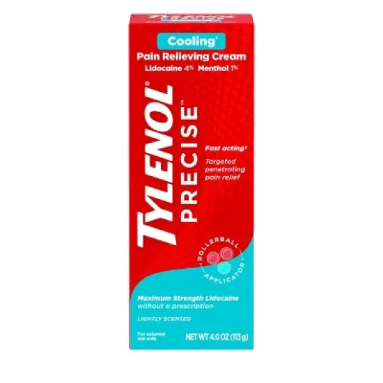 Tylenol Precise Cooling Pain Relieving Cream, Maximum Strength 4% Lidocaine and 1% Menthol - 4oz image {12}