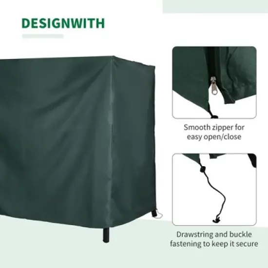 Resenkos Patio Furniture Covers,Outdoor Swing Cover,Outdoor Patio Hammock Porch Swing Cover with UV, Water, Dark Green image {1}