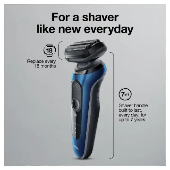 Braun Series 6-6020s Men's Rechargeable Wet & Dry Electric Foil Shaver image {9}