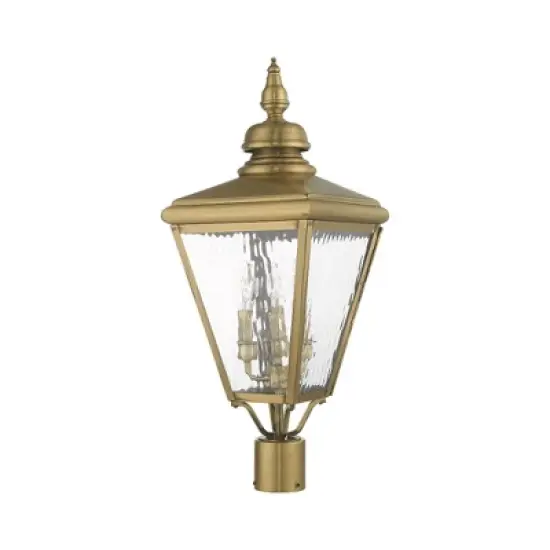 Livex Lighting Cambridge 3 - Light Post Light in  Antique Brass image {3}