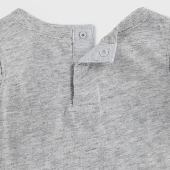 Levi's&reg; Baby Girls' Ruffle Sleeve Romper - Light Gray Heather image {4}