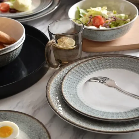 Itopfox Melamine Dinnerware Set, 12-Piece Plates and Bowls, Unbreakable and Dishwasher Safe, BPA-Free, Ideal for Indoor, Camping, BBQ, RV, Party image {2}