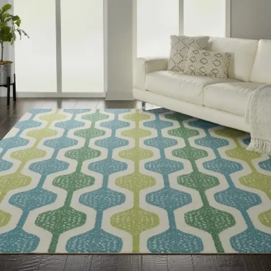 Waverly Sun N Shade SND70 Aqua Indoor/Outdoor Area Rug image {6}