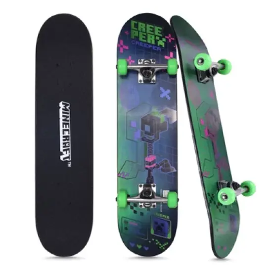 Minecraft 31" Skateboard with ABEC5 Bearings - Perfect for Beginners and Pros with Unique Artwork image {7}