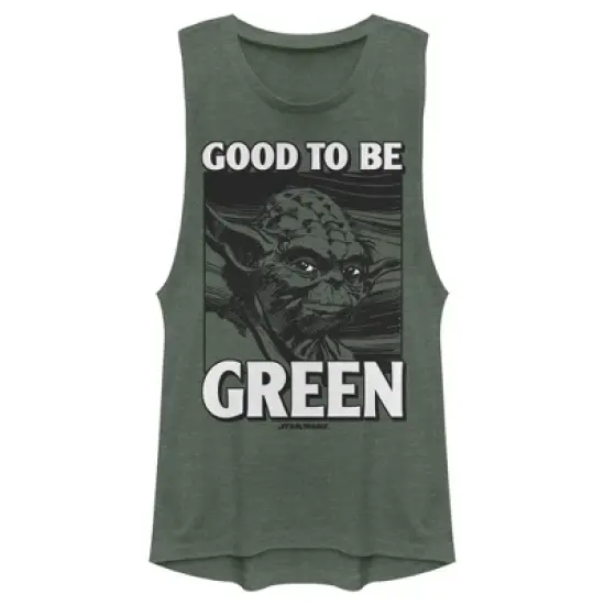 Junior's Star Wars St. Patrick's Day Yoda Good to Be Green Festival Muscle Tee image {3}