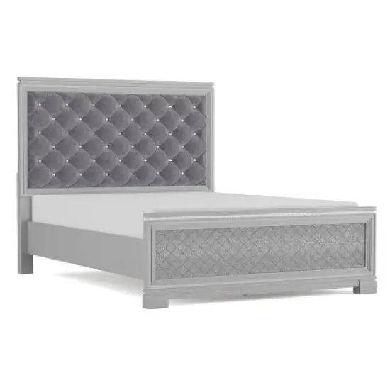 3pc Tenaya Bed with 2 Nightstands Set Silver/Gray - HOMES: Inside + Out image {8}