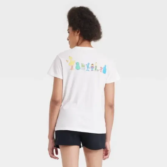 Women's Sesame Street Characters Short Sleeve Graphic T-Shirt - White image {1}