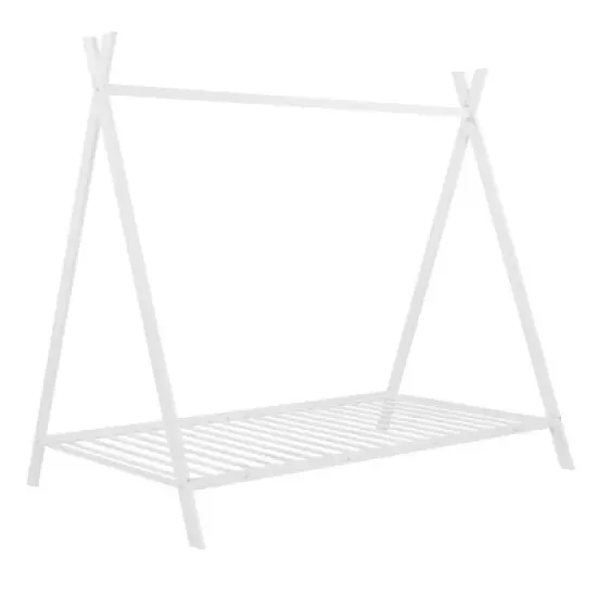 Metal Floor Play House Bed with Slat Tent Bed Frame-ModernLuxe image {2}