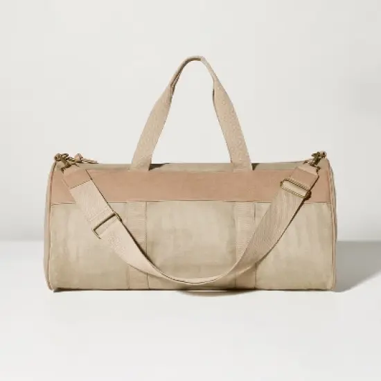 Canvas Travel Duffel Bag Khaki - Hearth & Hand&trade; with Magnolia image {3}