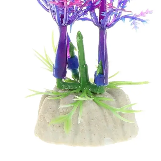 Unique Bargains Aquarium Plastic Plants for Goldfish Tank Landscape Decoration 4.72" 2 Pcs image {4}
