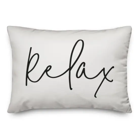 Creative Products Relax Thin Script White and Black 14x20 Indoor / Outdoor Pillow image {8}