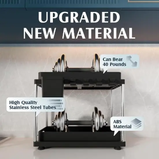 MaseiKar 2 Pack Under Sink Organizer, Under Sink Organizers and Storage for Kitchen Bathroom, Cabinet Organizer with Two Slide-Out Drawers image {3}