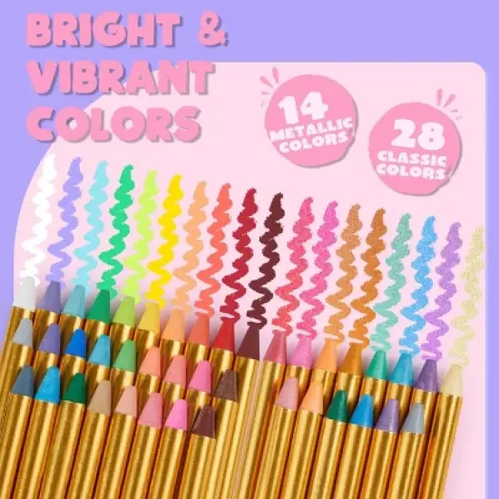 Joyfy Halloween Party Favors 42 PCS Non-toxic Face Body Paint Crayons Kit for Kids Toddlers With 14 Metallic Colors Birthday Makeup & Festivals Gifts image {1}