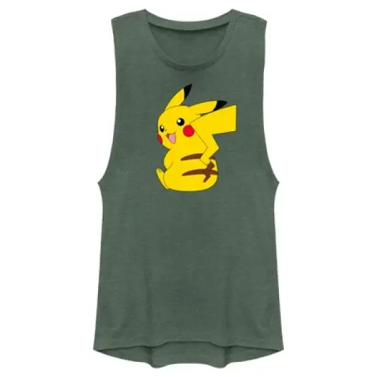 Junior's Pokemon Pikachu Sitting Portrait Festival Muscle Tee image {3}