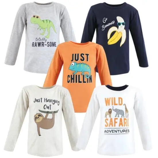 Hudson Baby Infant and Toddler Boy Long Sleeve T-Shirts, Cool Safari image {10}