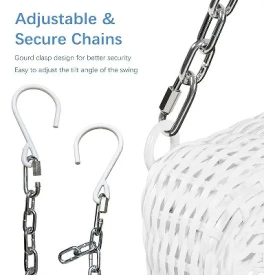 HomeStock White Wicker Porch Swing image {7}