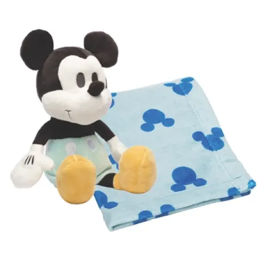 Lambs & Ivy Disney Baby Mickey Mouse Blanket & Plush Baby Gift Set - Blue image {7}