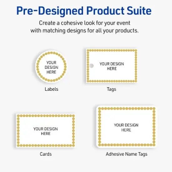 Avery&reg; Labels, 1" x 2-5/8", Gold Beads, Matte White, 160ct image {6}