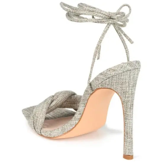 Journee Collection Womens Edelie Tru Comfort Foam Open Toe High Stiletto Pumps Taupe 9.5 image {6}