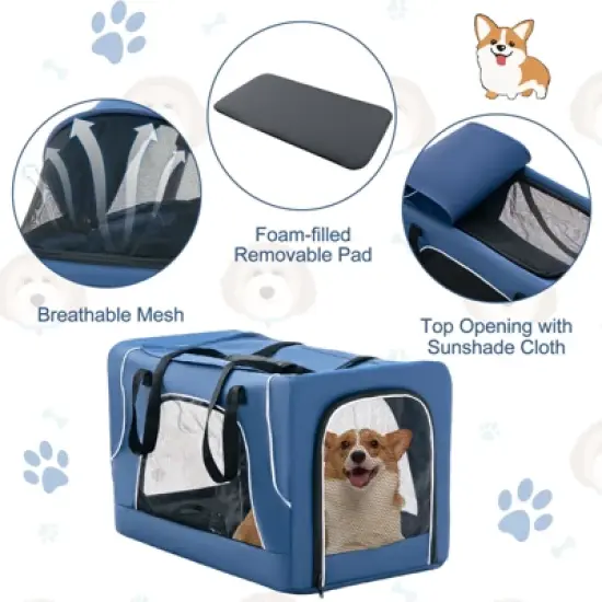 Costway Double Pet Stroller for 2 Dogs or Cats w/ 2 Detachable Carriers Safety Belt image {8}