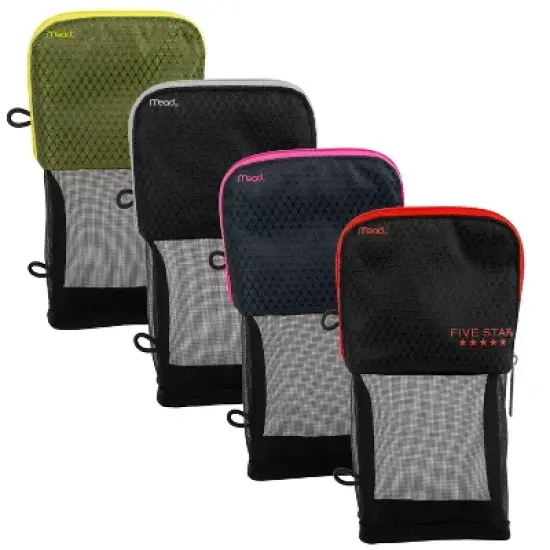 Mead Five Star Stand and Store Pencil Pouch (Colors May Vary): Zipper Closure, Multicolored, Polyester & Fabric, 8"x4.5" image {16}