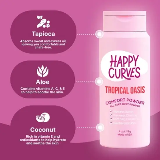 Happy Curves Comfort Powder Deodorant - Tropical Oasis - 4oz image {2}